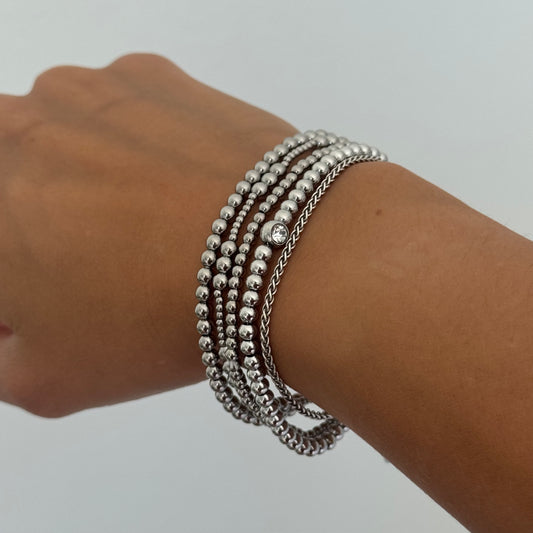 SILVER BEADED BRACELET