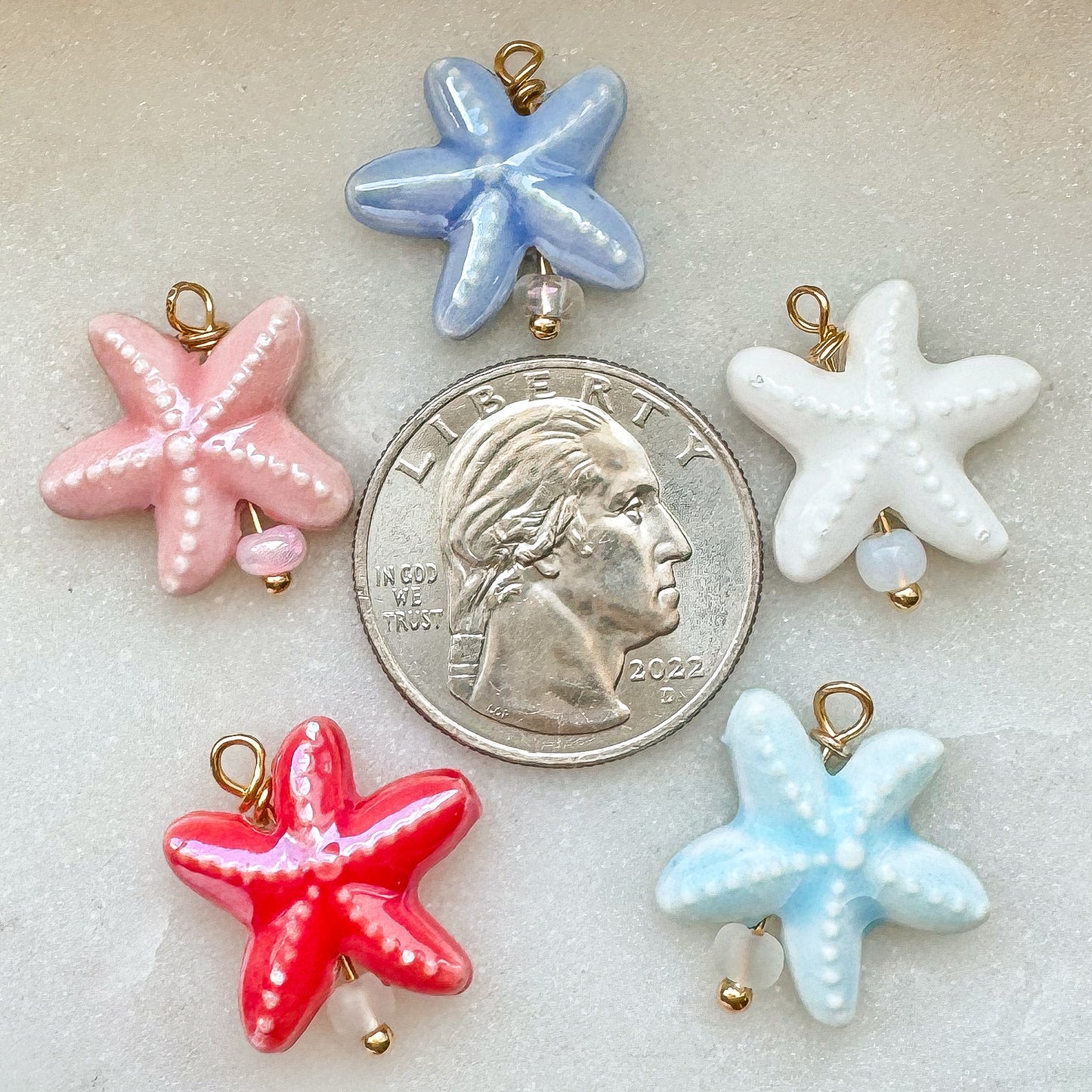 CERAMIC STARFISH CHARM