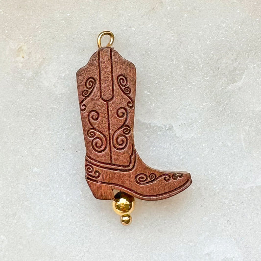 WOODEN BOOT CHARM