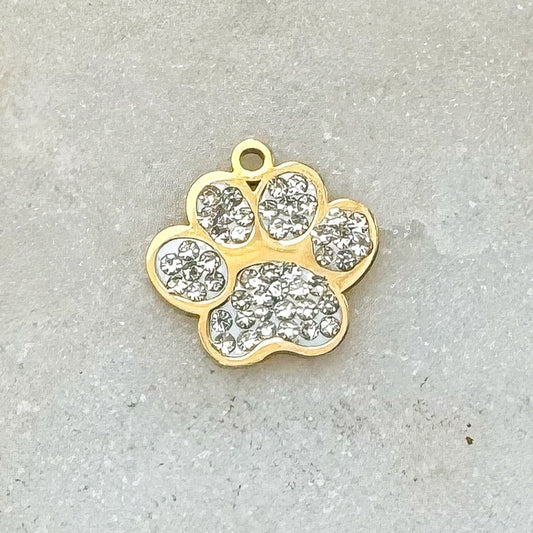 CRYSTAL PAW PRINT CHARM