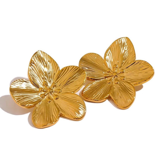 GOLD FLOWER STUDS