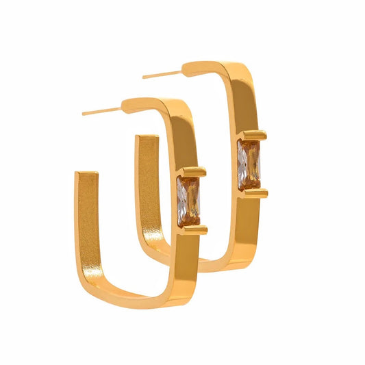 SQUARE CZ HOOPS