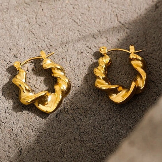 GOLD TWISTED HOOPS