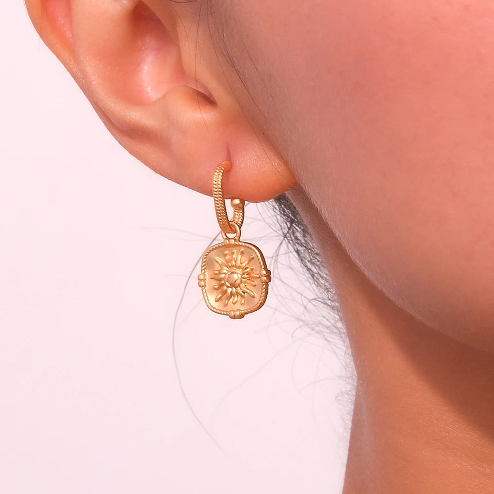 SQUARE SUN EARRINGS