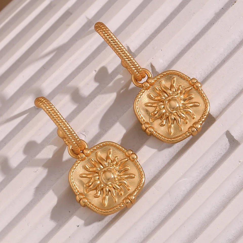 SQUARE SUN EARRINGS