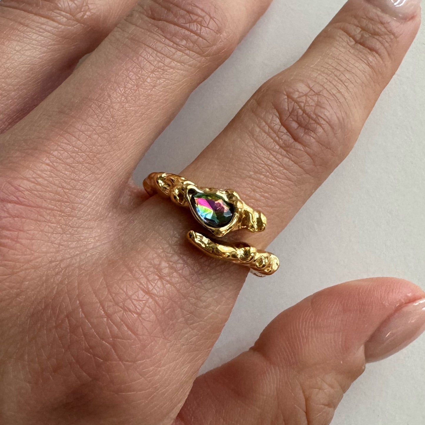 COLORFUL CZ WRAP RING