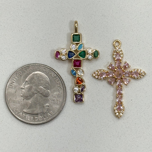 CRYSTAL CROSS CHARM