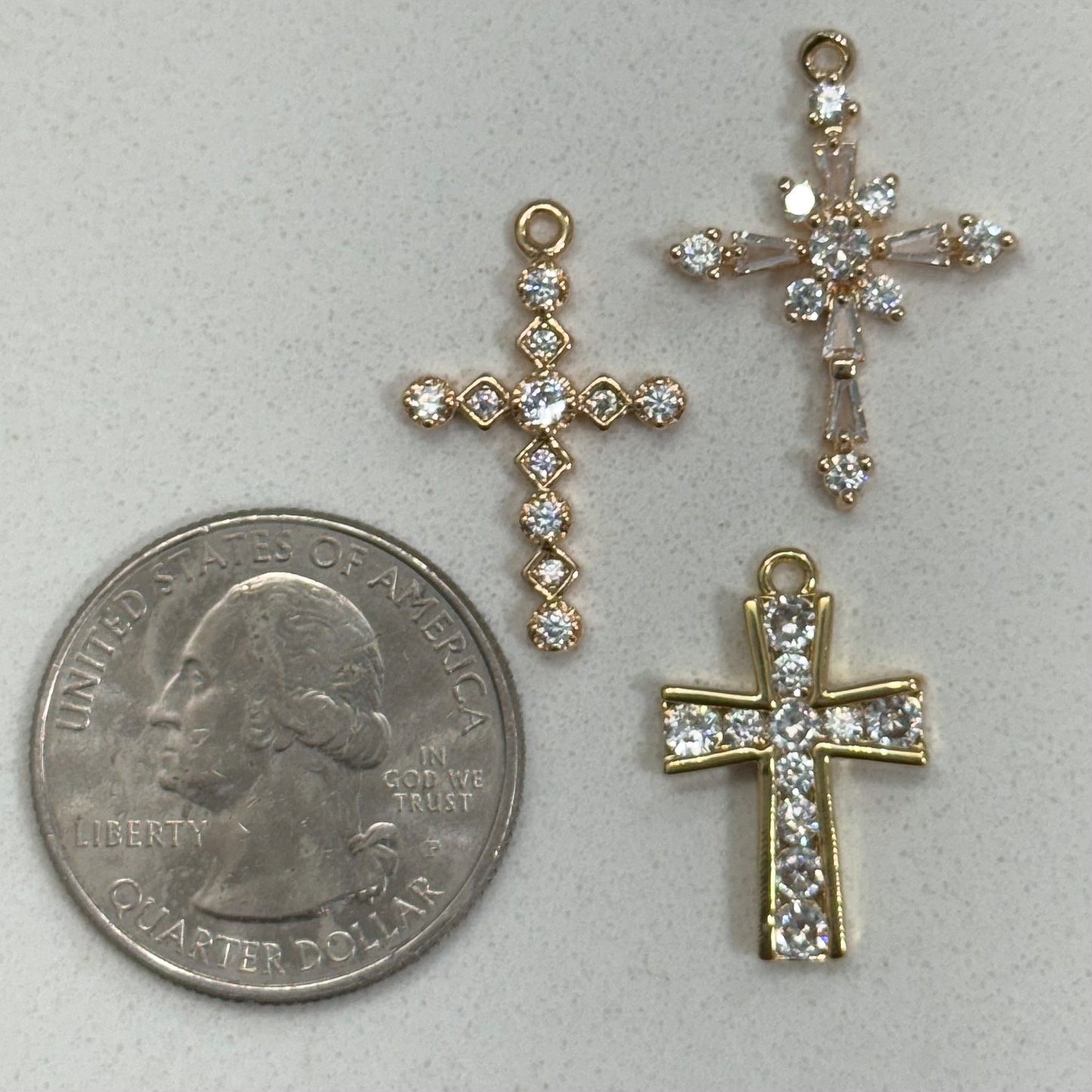 CRYSTAL CROSS CHARM