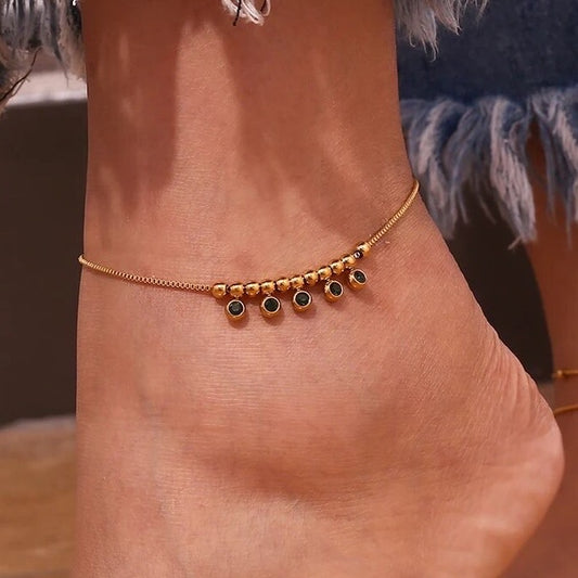 GREEN CZ ANKLET