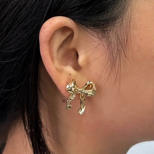 GOLD BOW EARRINGS