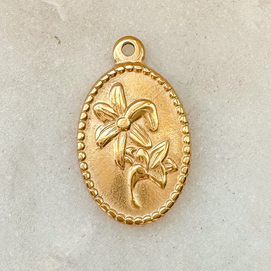 OVAL LILY CHARM