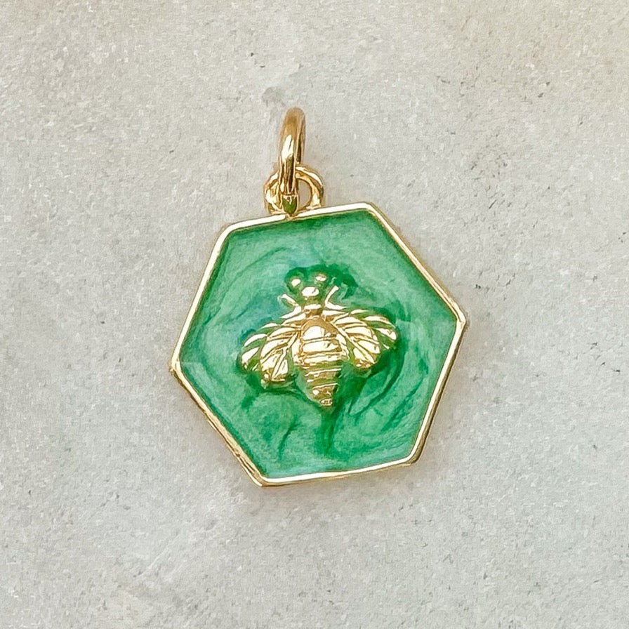 GREEN BEE CHARM