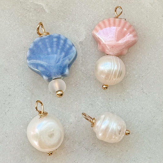 SHELL + PEARL CHARM