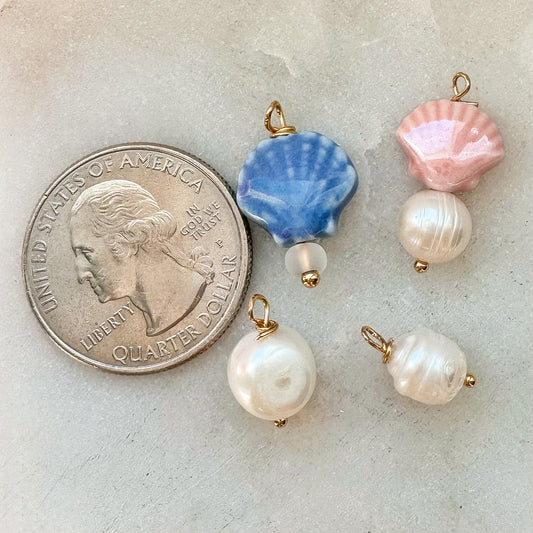 SHELL + PEARL CHARM