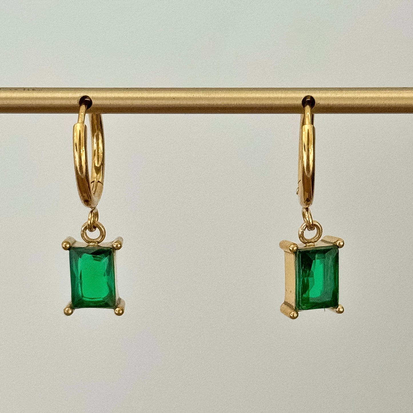 EMERALD HOOP EARRINGS