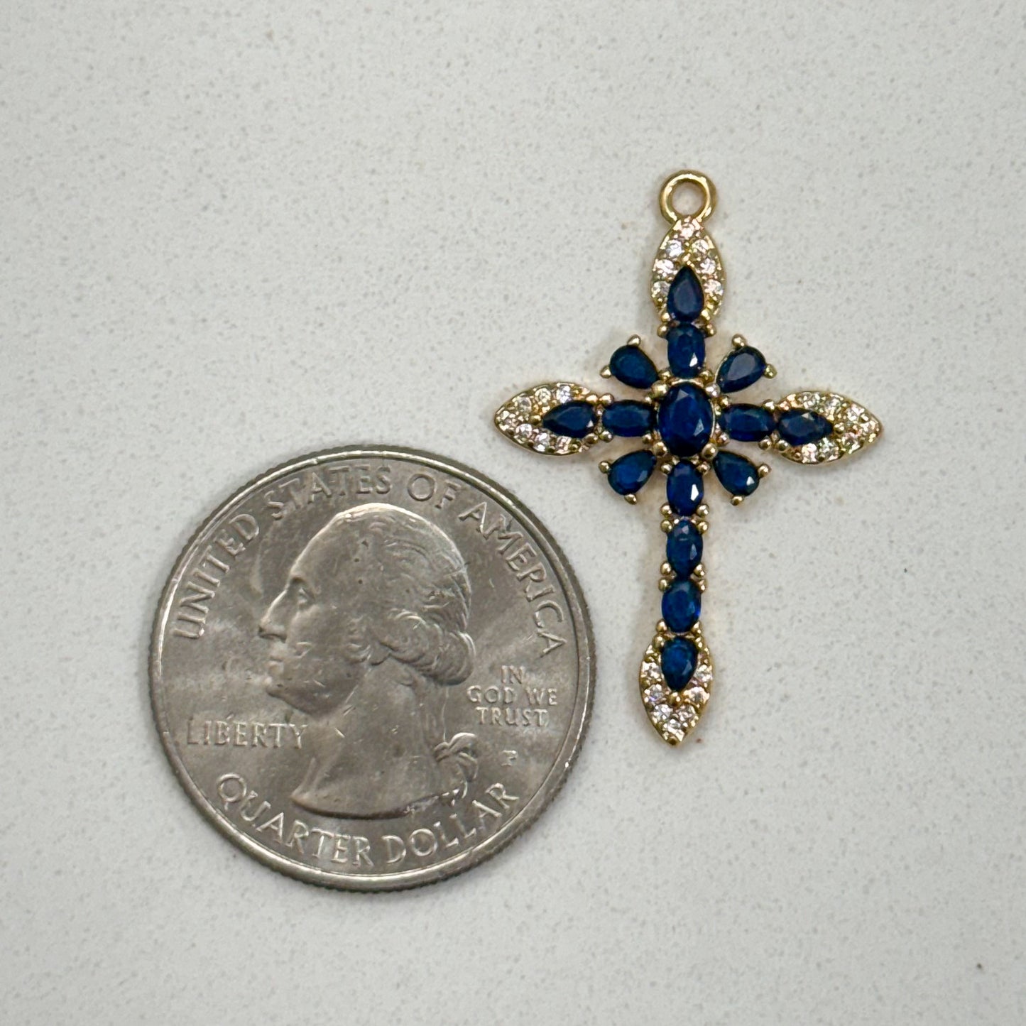 CRYSTAL CROSS CHARM