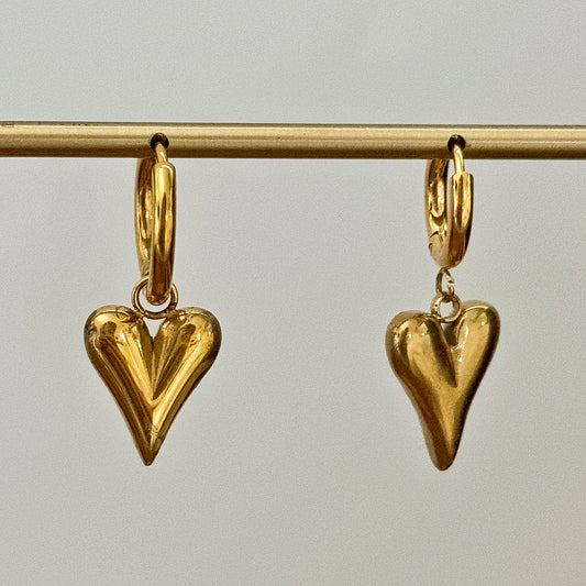 HEART HOOP EARRINGS