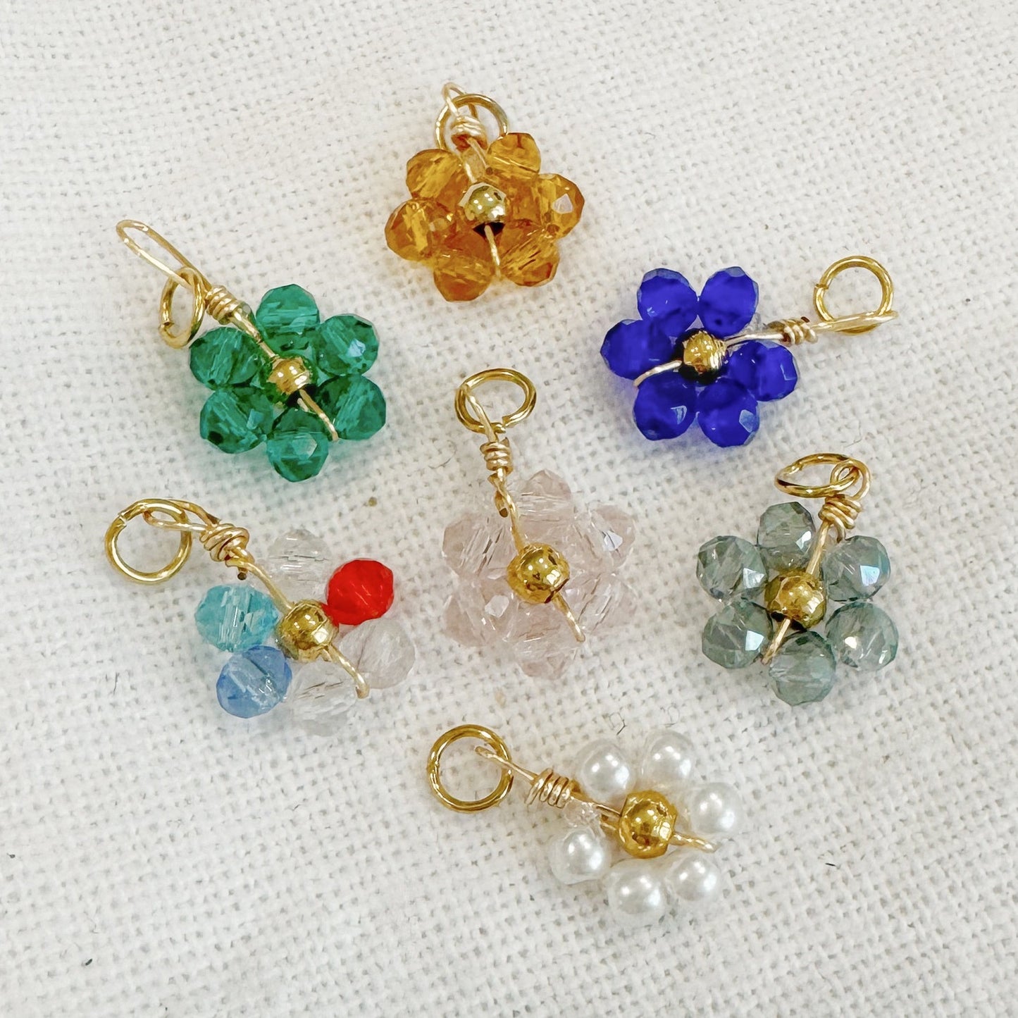 BEADED FLOWER CHARM