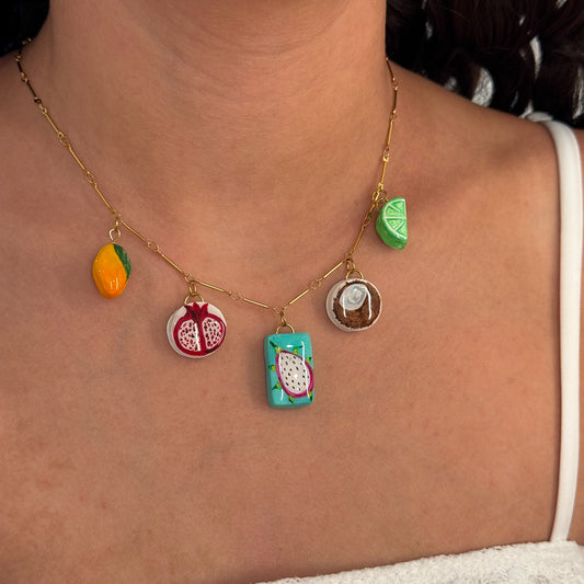TROPICAL FRUIT CHARM NECKLACE
