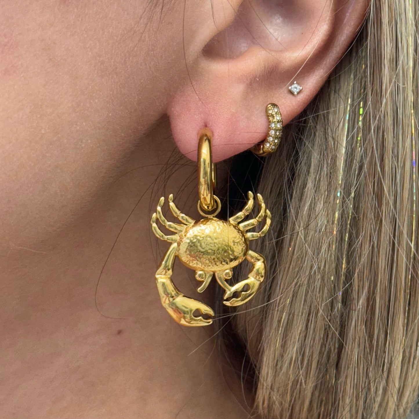 CRAB HOOP EARRINGS