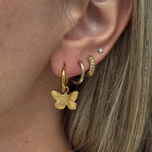 BUTTERFLY HOOP EARRINGS