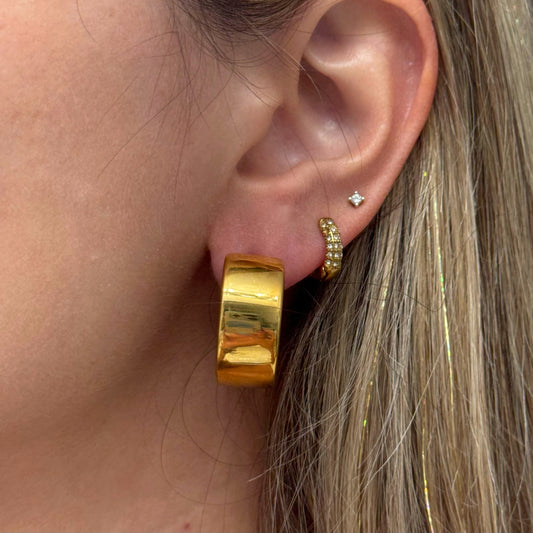 CHUNKY GOLD HOOP EARRINGS