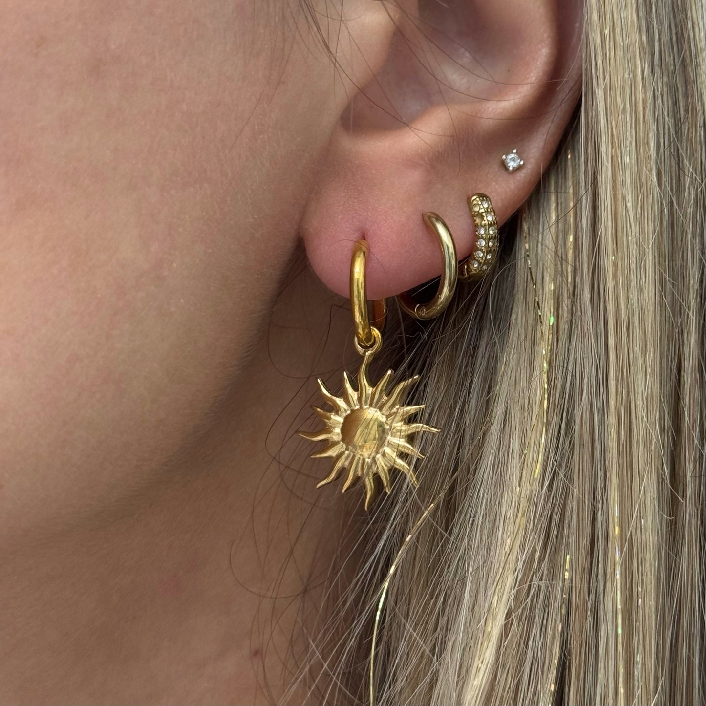 SUN HOOP EARRINGS