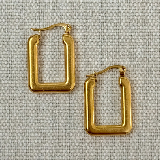 RECTANGLE HOOP EARRINGS