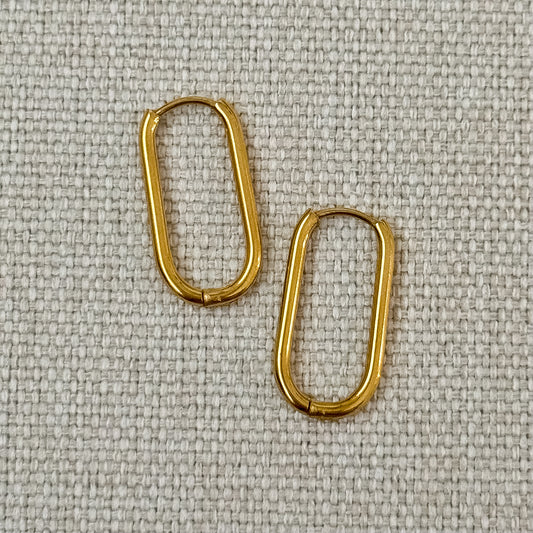 OVAL HOOP EARRINGS