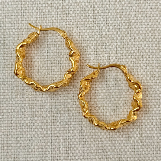 HAMMERED HOOP EARRINGS