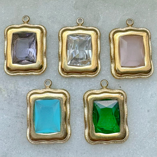 RECTANGLE GEM CHARM