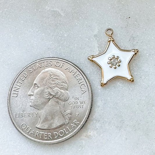 WHITE STAR CHARM