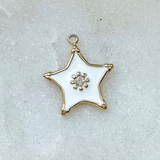 WHITE STAR CHARM