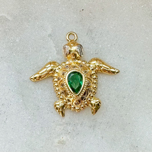 GREEN TURTLE CHARM