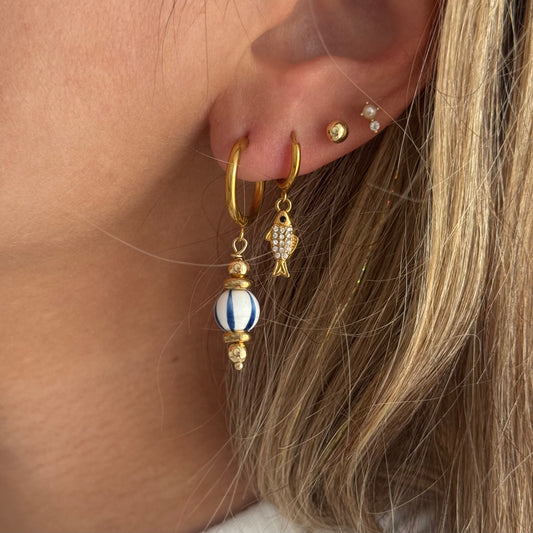 COASTAL STRIPED HOOP EARRINGS