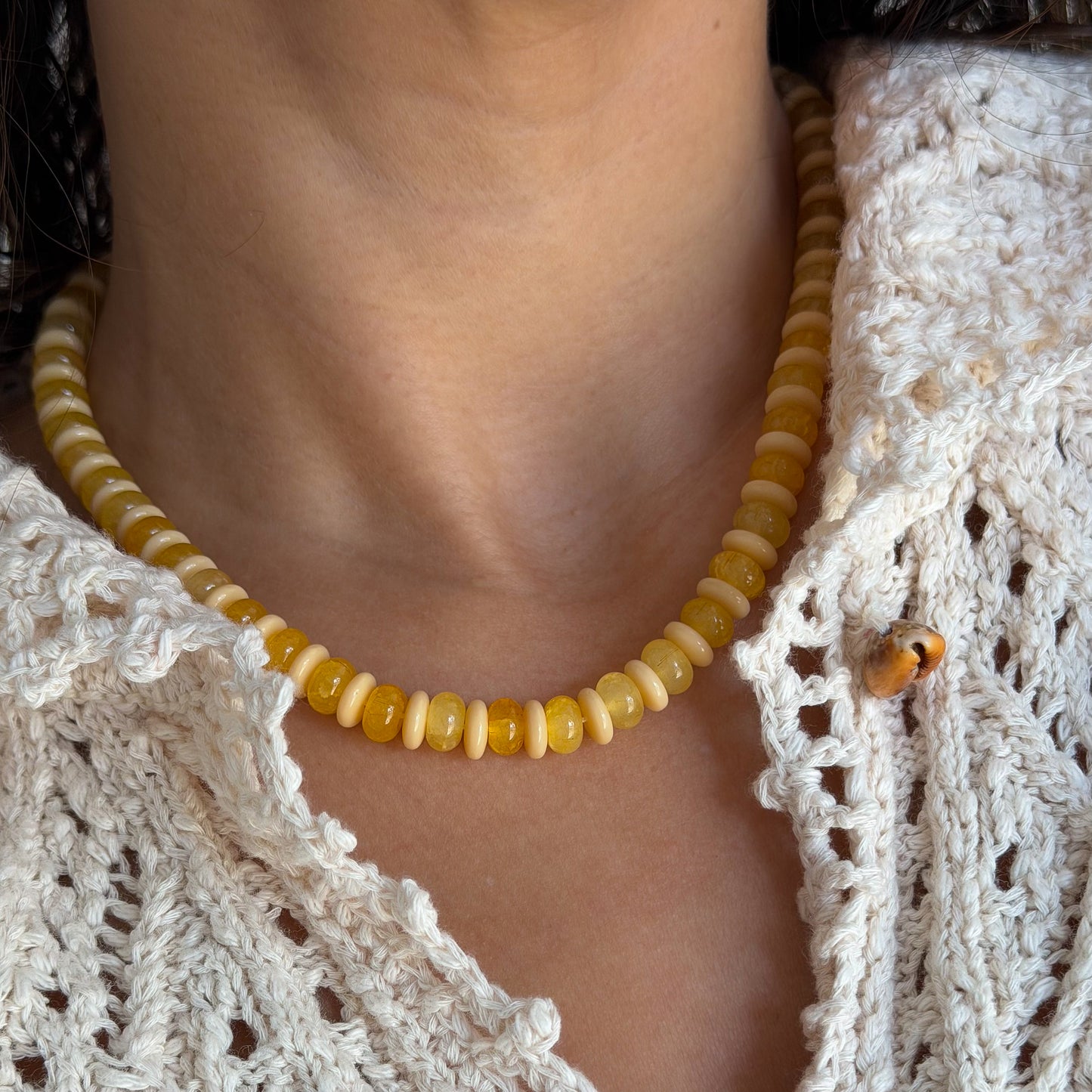 LEMON DROP BEADED NECKLACE