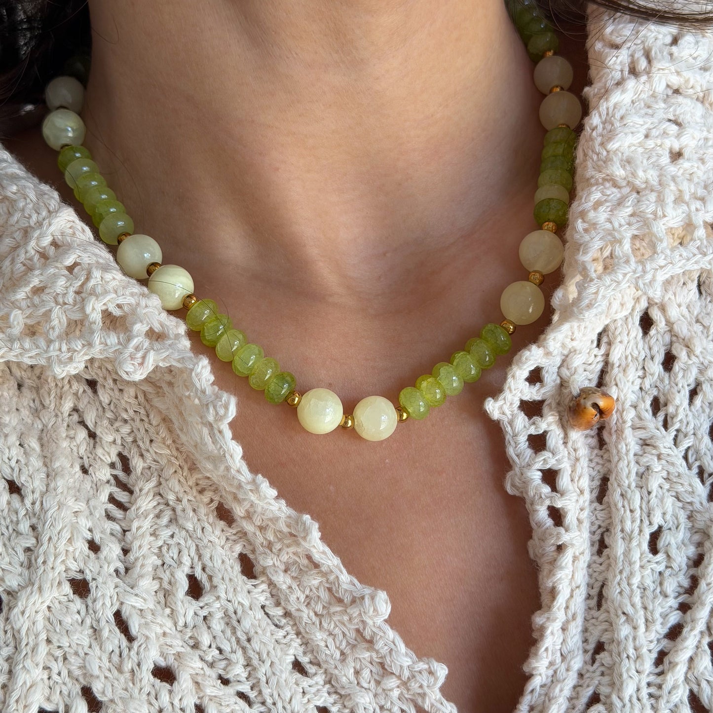 LIME SPRITZ BEADED NECKLACE