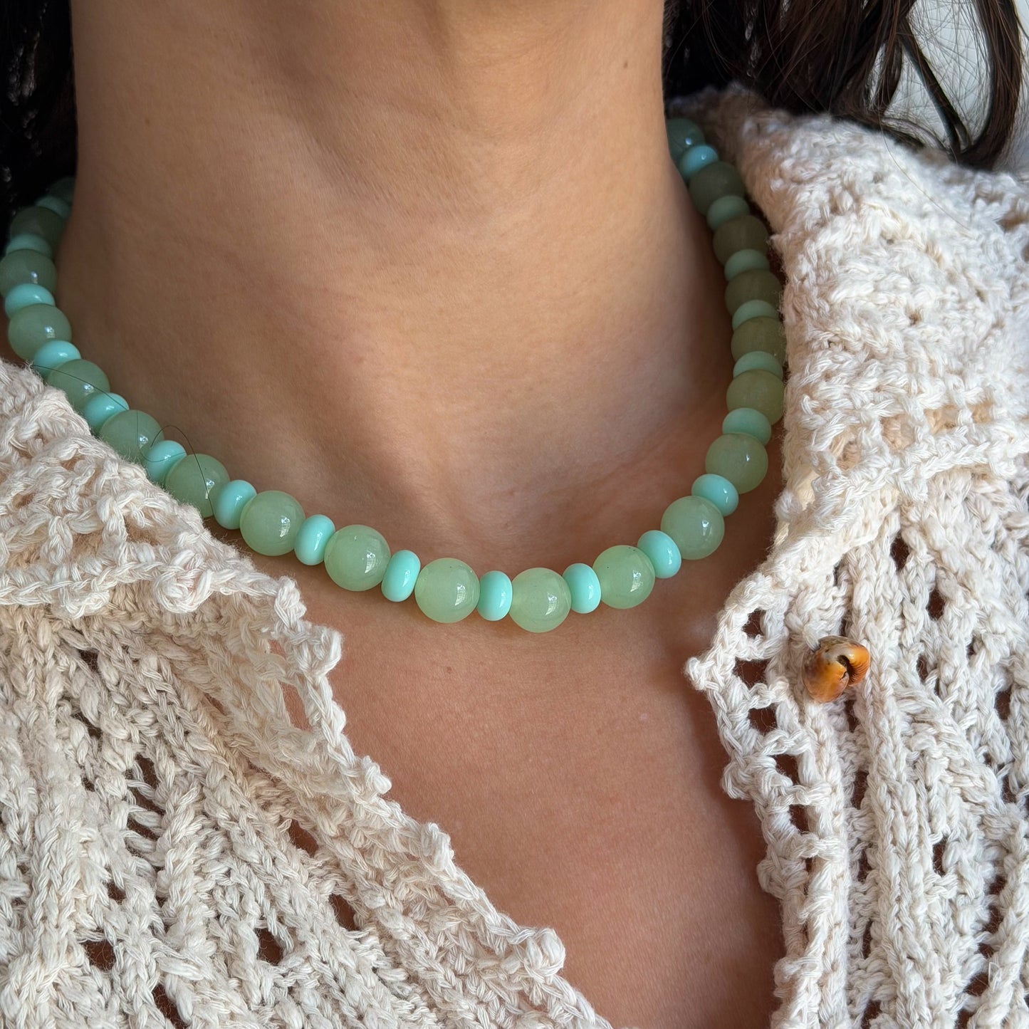 HONEYDEW BEADED NECKLACE