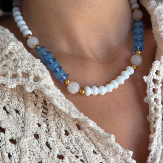 WHITECAPS BEADED NECKLACE