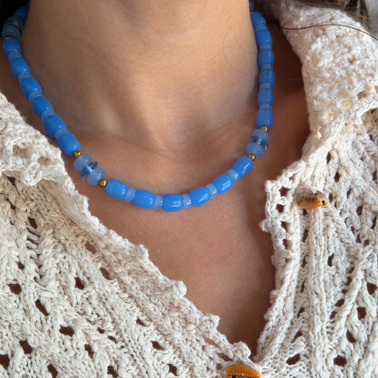 BLUE RASPBERRY BEADED NECKLACE