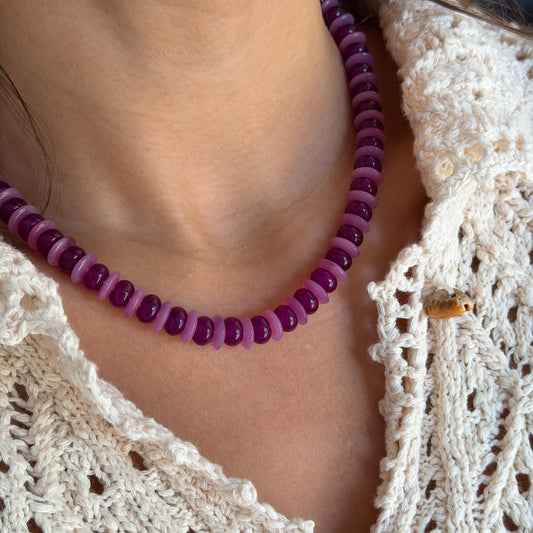 SWEET PLUM BEADED NECKLACE
