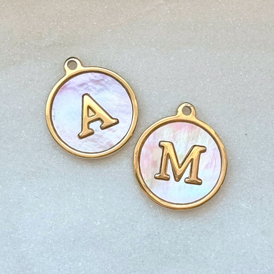 PINK PEARL INITIAL CHARM