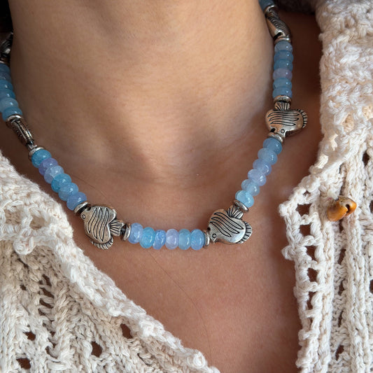 KEEP SWIMMING BEADED NECKLACE