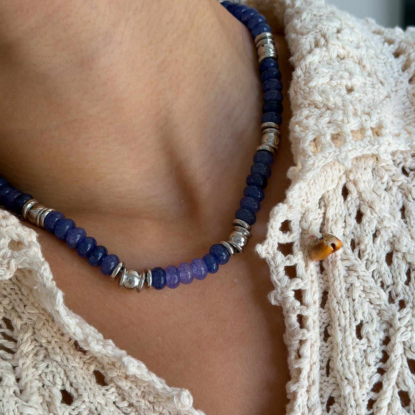 SILVER LINING BEADED NECKLACE