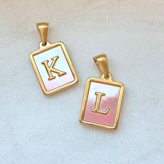 PINK PEARL INITIAL CHARM