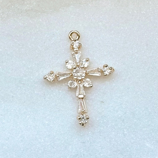 CZ CROSS CHARM