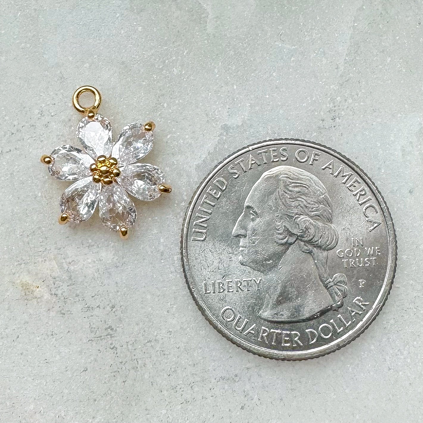 CRYSTAL FLOWER CHARM