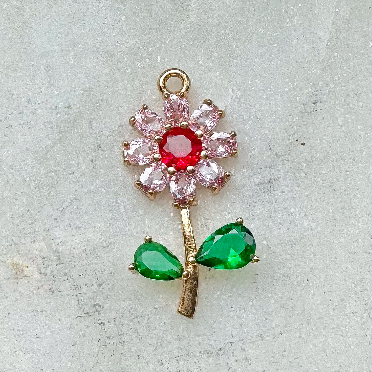 CRYSTAL FLOWER CHARM