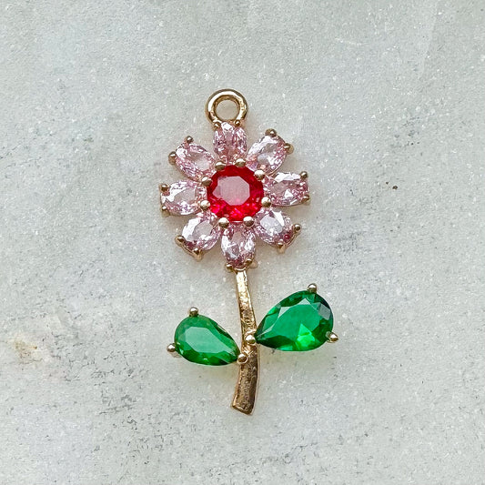 CRYSTAL FLOWER CHARM