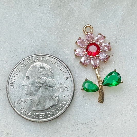 CRYSTAL FLOWER CHARM